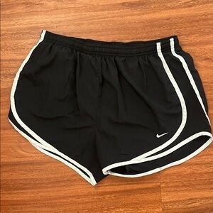 Nike Women's Black and White Athletic Shorts